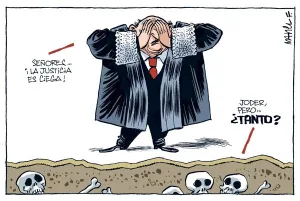 justicia ciega caricatura